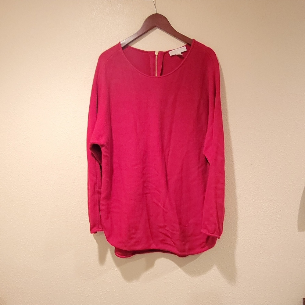 Michael Kors Red Sweater Dress with Gold Zipper - Womens Sz XL